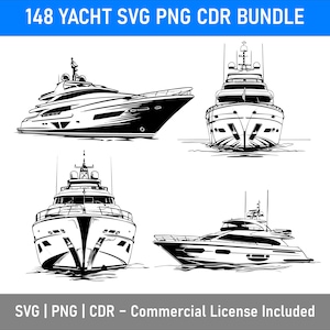 148 Yacht SVG Bundle | Realistic Yacht Vector Illustrations, Sailing Boat Clipart for Cricut, Sublimation & Nautical Design Projects