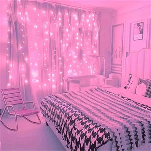 USB LED-gardinljusslinga, girlang med 8 lägen för bröllop, Ramadan, Eid och påskfest heminredning