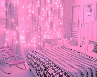 Cortina de luces LED USB, guirnalda de 8 modos para bodas, Ramadán, Eid y fiestas de Pascua, decoración del hogar.