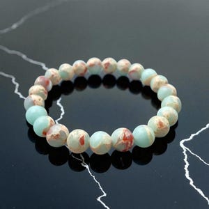 Sea Sediment Jasper Bracelet, Beaded Bracelet, Gemstone Bracelet, Healing Bracelet, Friendship Bracelet, 8mm Beads, Crystal Jewelry