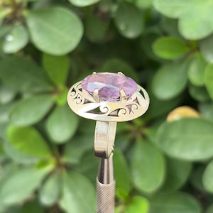 Beautiful Amethyst Ring in Sterling Silver • Handmade Silver Ring • Natural Amethyst Gemstone • Gift for Her • Boho Birthstone Ring