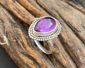 Bague En Argent 925 Avec Améthyste - Modèle BA-AR-291 - Taille 57 - Neuf étiqueté