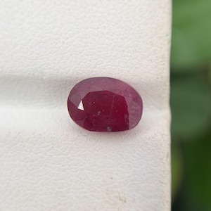 Natural Oval Ruby Gemstone | 3.00 Carat Deep Red Corundum (July Birthstone)