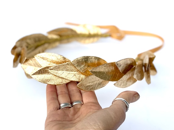 Gold Leaf Crown, Greek God, Graduation Gift, Bay Leaf Hair  display picture 2