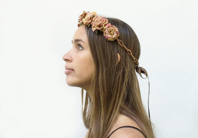 Rose Gold Flower Crown Gold Flower Crown Rose Gold Flower Etsy