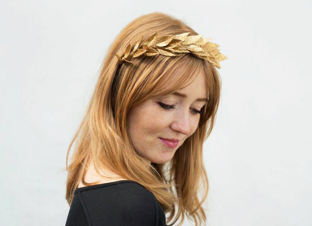 Gold Leaf Headband, Gold Leaf Crown, Laurel Leaf Headpiece  display picture 1