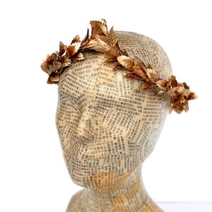 Petite Gold Leaf Headband, Gold Leaf Crown, Garland Wedding Crown, Bridal Headpiece, Greek Leaf Laurel, Toga Costume, Autumn Wedding, Boho, image 8