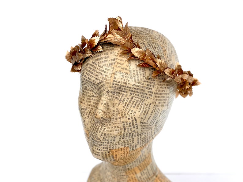 Petite Gold Leaf Headband, Gold Leaf Crown, Garland Wedding Crown, Bridal Headpiece, Greek Leaf Laurel, Toga Costume, Autumn Wedding, Boho, image 8