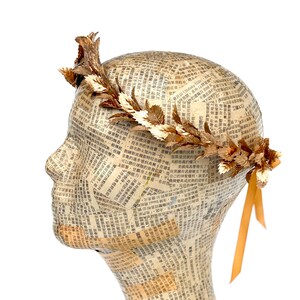 Petite Gold Leaf Headband, Gold Leaf Crown, Garland Wedding Crown, Bridal Headpiece, Greek Leaf Laurel, Toga Costume, Autumn Wedding, Boho, image 4