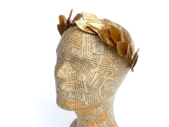 Gold Bay Leaf Crown Headband, Greek Roman Bridal Headpiece, Prom Hair, Graduation Party Laurette Gift, Toga Costume LARP Renaissance Goddess