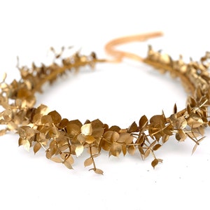 Gold Eucalyptus Leaf Crown, Greek Wedding Headpiece, Gold Leaf Laurel, Woman’s, Men’s, Roman,