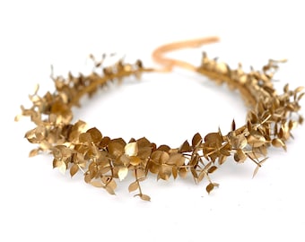 Gold Eucalyptus Leaf Crown, Greek Wedding Headpiece, Gold Leaf Laurel, Woman’s, Men’s, Roman,