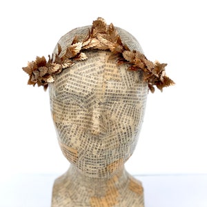 Petite Gold Leaf Headband, Gold Leaf Crown, Garland Wedding Crown, Bridal Headpiece, Greek Leaf Laurel, Toga Costume, Autumn Wedding, Boho, image 5
