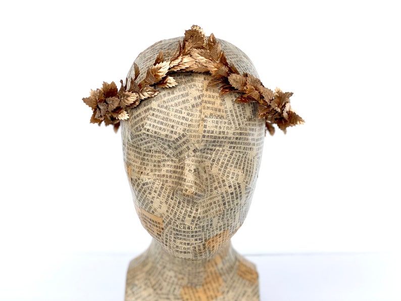 Petite Gold Leaf Headband, Gold Leaf Crown, Garland Wedding Crown, Bridal Headpiece, Greek Leaf Laurel, Toga Costume, Autumn Wedding, Boho, image 5