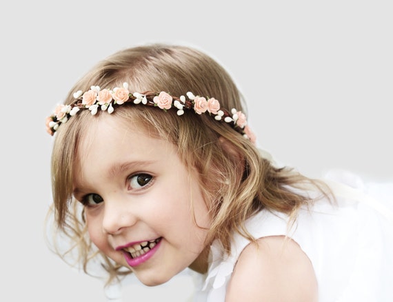 Flower Girl Flower Crown Flower Girl Headpiece Flower Girl Hair Wreath Floral Hair Wreath Ivory Pink White Red Blush Pink Mint