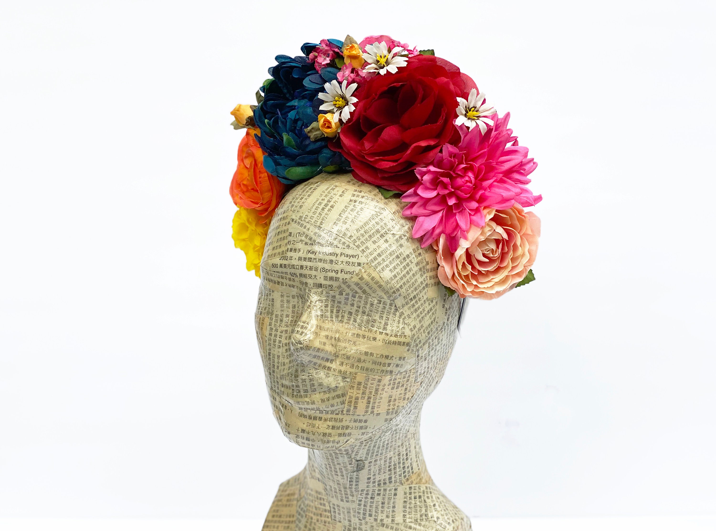 Frida Flower Crown Mexican Headpiece Kahlo Day of the Dead Etsy