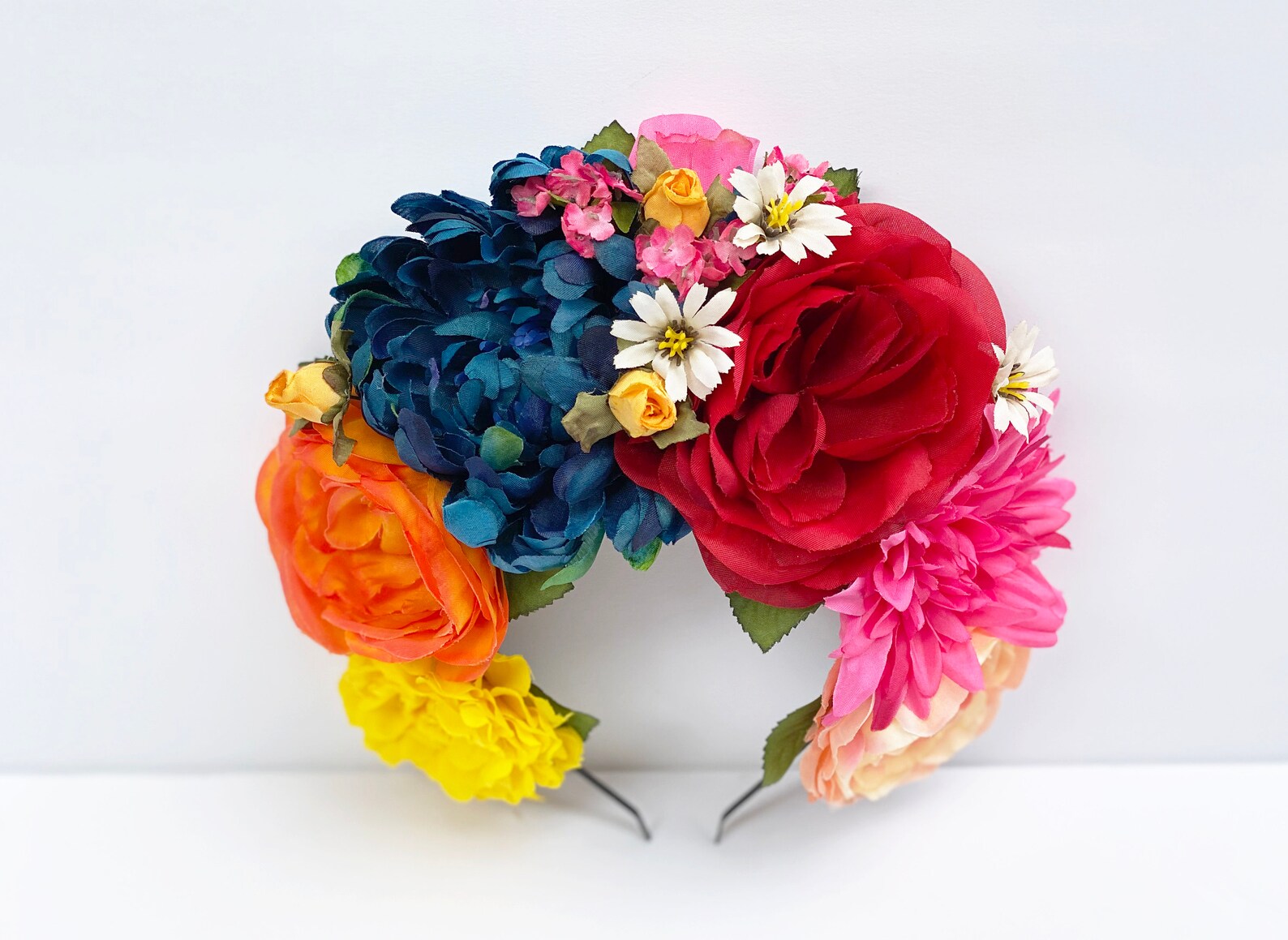 Frida Flower Crown Mexican Headpiece Kahlo Day of the Dead Etsy