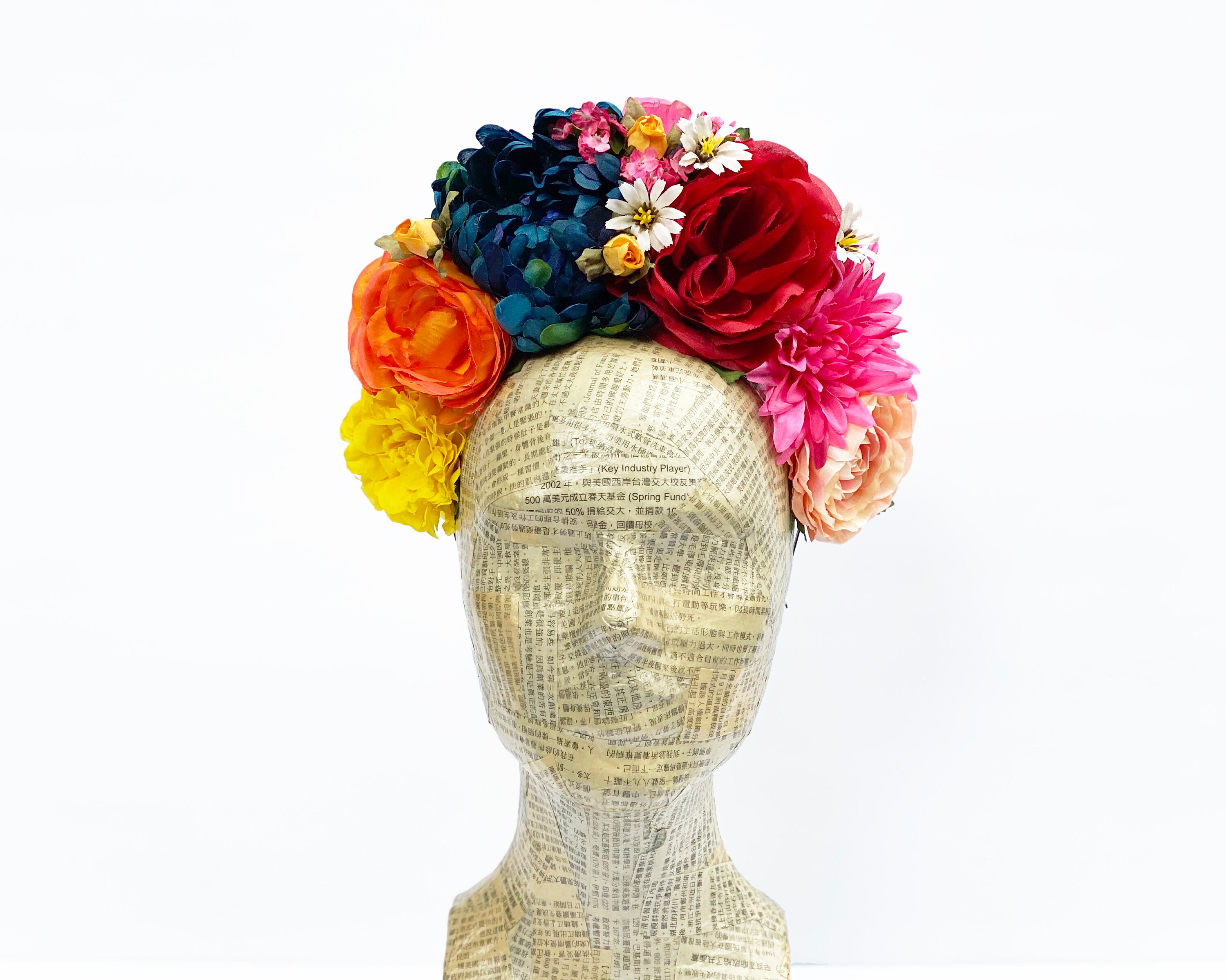 Frida Flower Crown Mexican Headpiece Kahlo Day of the Dead Etsy