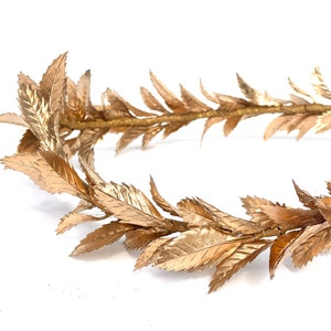 Mens Gold Leaf Crown, Roman Leaf Laurel, Gold Leaf Garland, Greek God, Hair Wreath, Headpiece, Marcus Aurelius, Toga Costume, Groom, Pride image 8