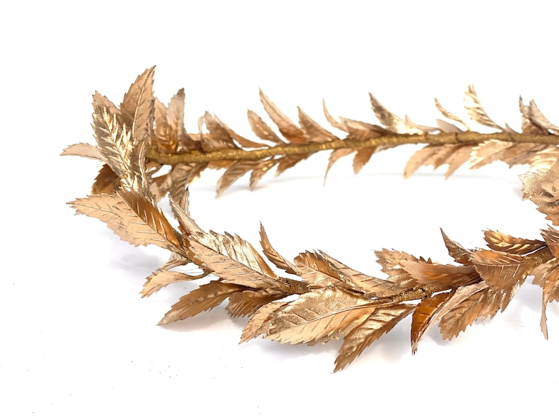 Mens Gold Leaf Crown, Roman Leaf Laurel, Gold Leaf Garland, Greek God, Hair Wreath, Headpiece, Marcus Aurelius, Toga Costume, Groom, Pride image 8