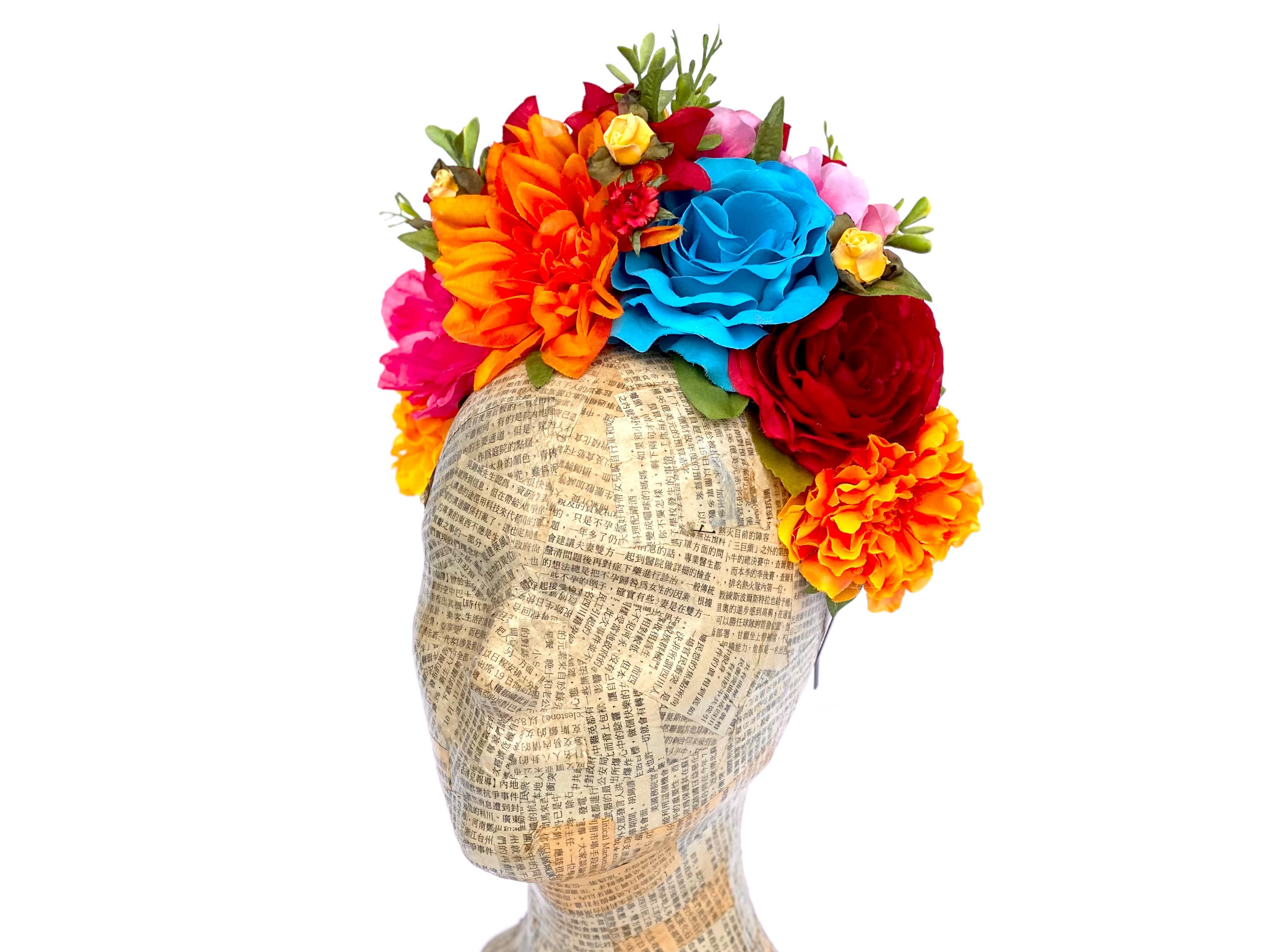 Day of the Dead Flower Headpiece, Frida Kahlo Flower Crown 