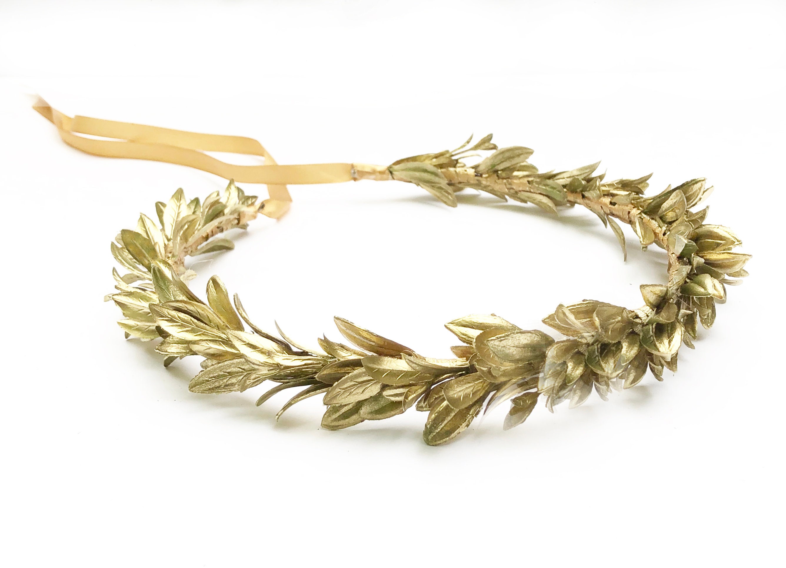 Green Leaf Crown Greek Wedding Crown Leaf Headband Hair Etsy