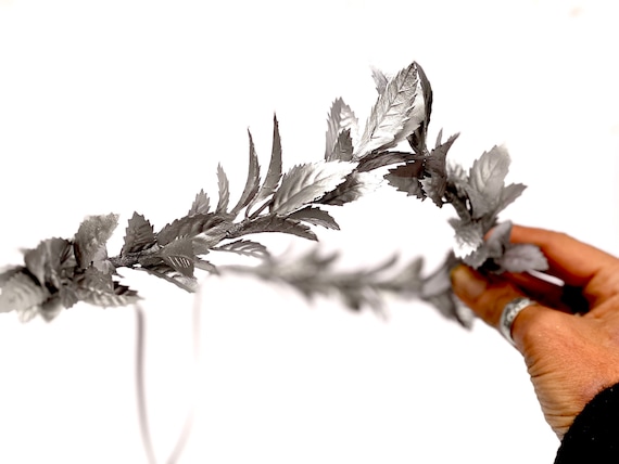 silver laurel wreath headpiece