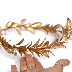 Mens Gold Leaf Crown, Roman Leaf Laurel, Gold Leaf Garland, Greek God, Hair Wreath, Headpiece, Marcus Aurelius, Toga Costume, Groom, Pride image 10