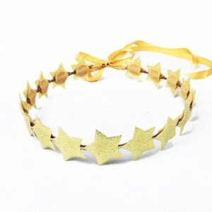 Gold Star Headband, Star Crown, Metallic Gold Star Headpiece, Silver Star Headpiece, Birthday Crown, Costume, LARP, Fourth of July, July 4th image 2