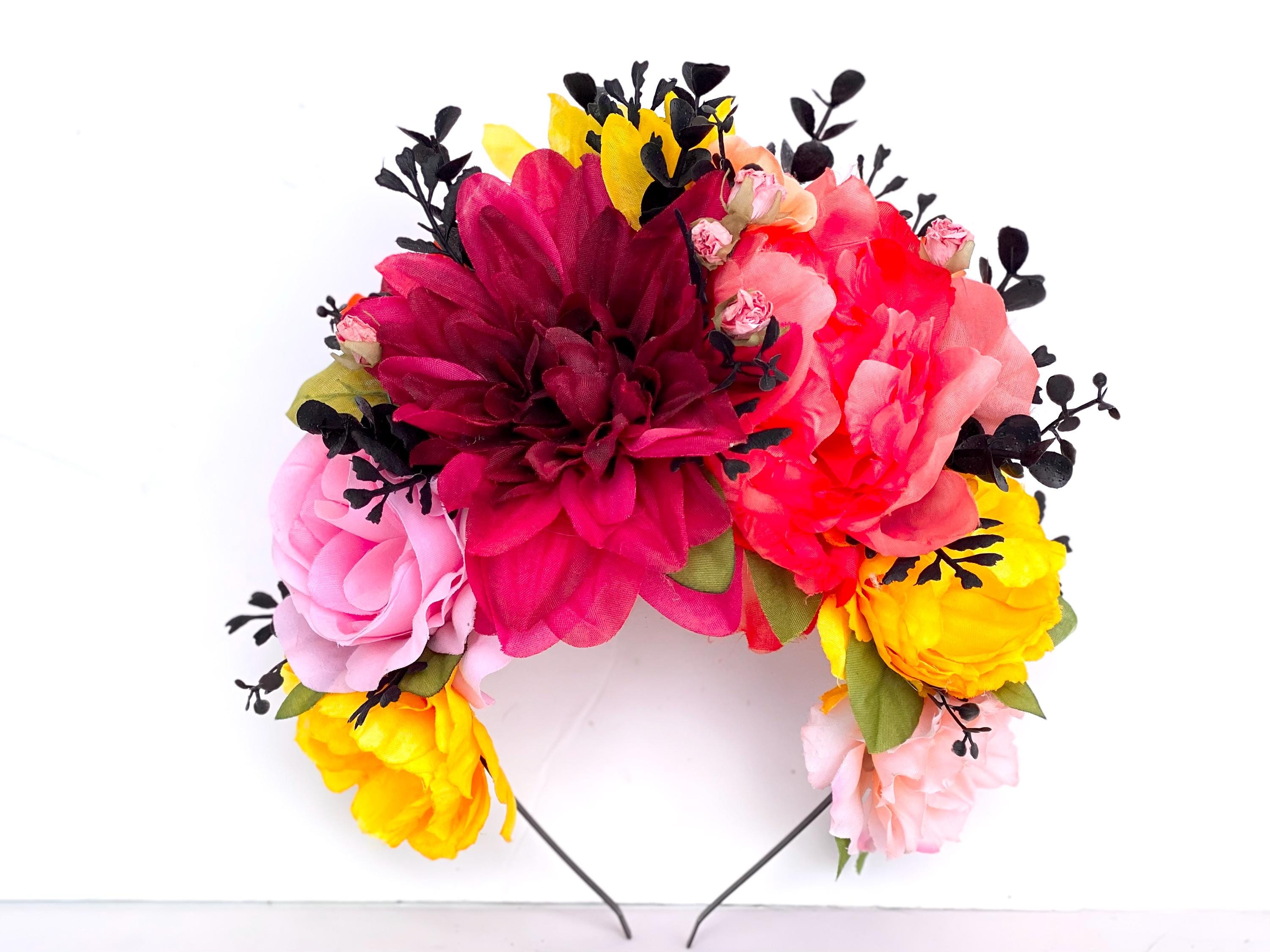 DreamLily Tag Der Toten Stirnband – Blumenkrone Mit Rosen, Mexikanischer Kopfschmuck | Für Kostüm & Party