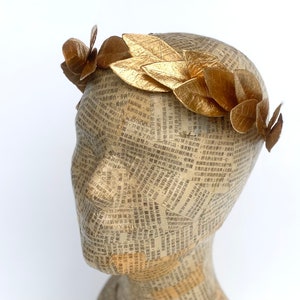 Gold Bay Leaf Crown Headband, Greek Roman Bridal Headpiece, Prom Hair, Graduation Party Laurette Gift, Toga Costume LARP Renaissance Goddess image 7
