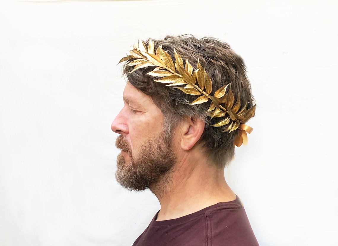 Men's Gold Leaf Crown Greek God Laurette Man Crown Etsy