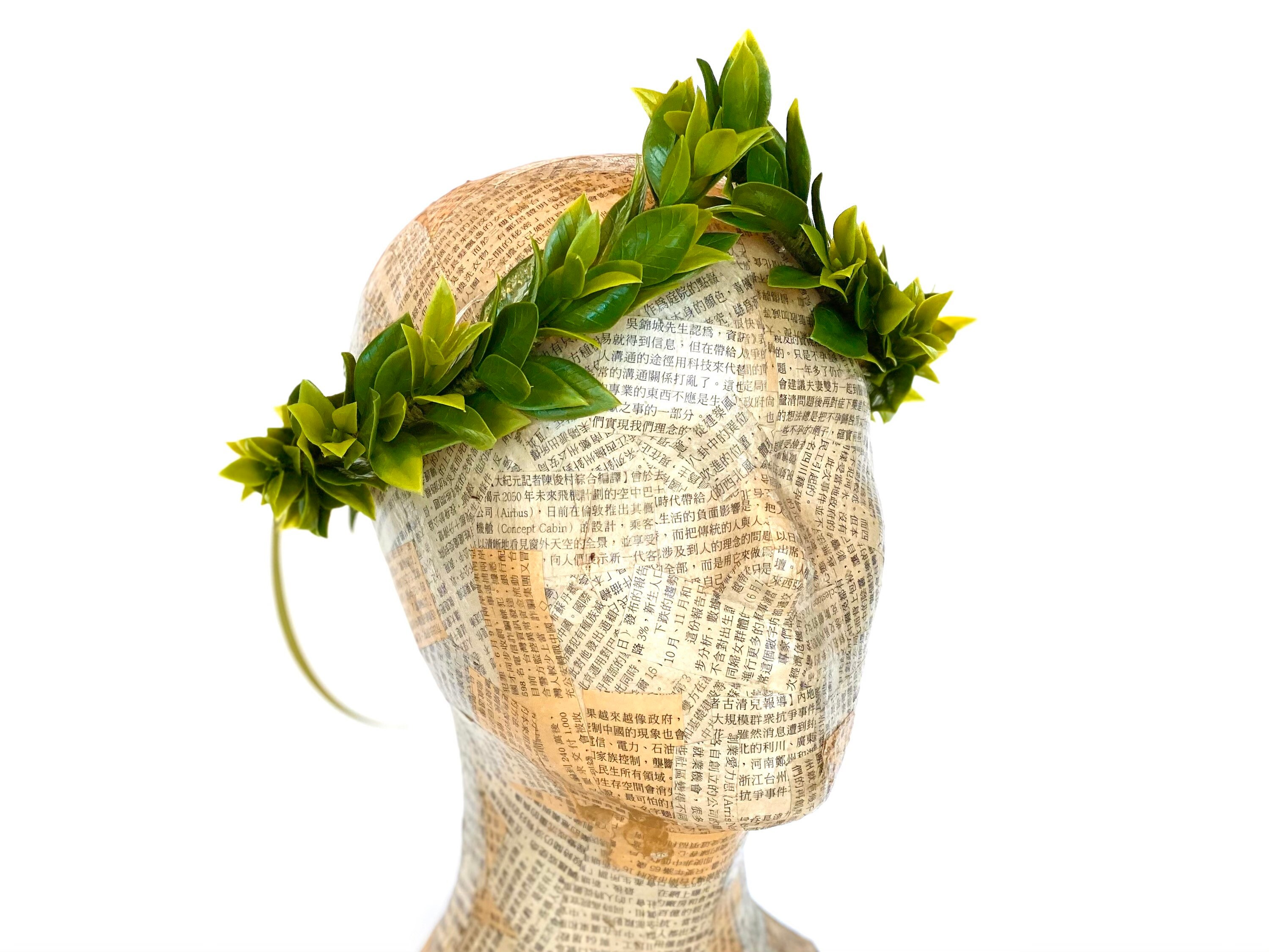 Green Leaf Myrtle Crown Leaf Laurel Green Leaf Hair Wreath Etsy India