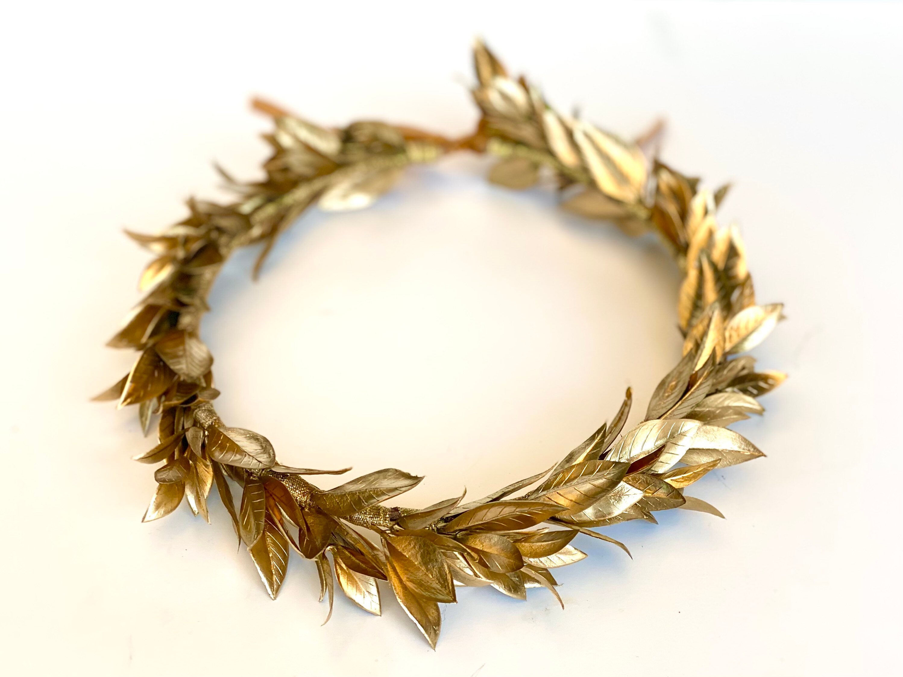 Mens Gold Leaf Crown, Roman Leaf Laurel, Hair Garland, Greek Headpiece ...