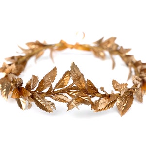 Mens Gold Leaf Crown, Roman Leaf Laurel, Gold Leaf Garland, Greek God, Hair Wreath, Headpiece, Marcus Aurelius, Toga Costume, Groom, Pride