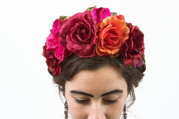 Day of The Dead Head Dress Black Rose Holiday Crown Festival Gothic Headbands Kimnny Headband