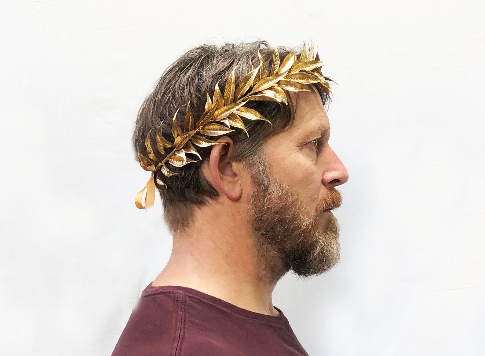 Gold Leaf Crown Greek Hair Laurel Man Crown Midsummer Etsy