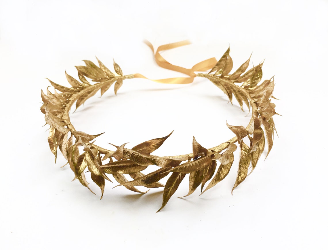 Men's Gold Leaf Crown Greek God Laurette Man Crown Etsy