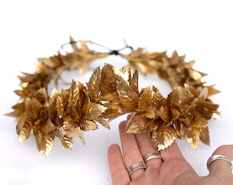 Corona de pan de oro, Dios griego, Bodas, Laurel para el cabello, Corona romana para la cabeza, Regalo de graduación, Laureado, LARP, Disfraz de toga, César, Novio, Peinado para la graduación