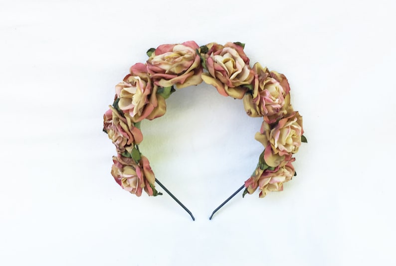 Rose Gold Flower Crown Gold Flower Crown Rose Gold Flower Etsy