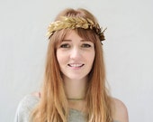 Gold Leaf Crown, Gold Leaf Laurel, Greek Goddess, Headpiece, Gold Wreath, Gold Crown, Roman Headpiece, Leaf Hair Garland, Bridal
