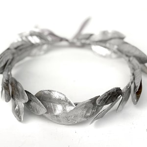 Silver Bay Leaf Crown, Leaf Laurel, Leaf Head Wreath, Greek God, Goddess, Toga Costume, Greek Wedding, Roman Headpiece, Burning Man, Garland
