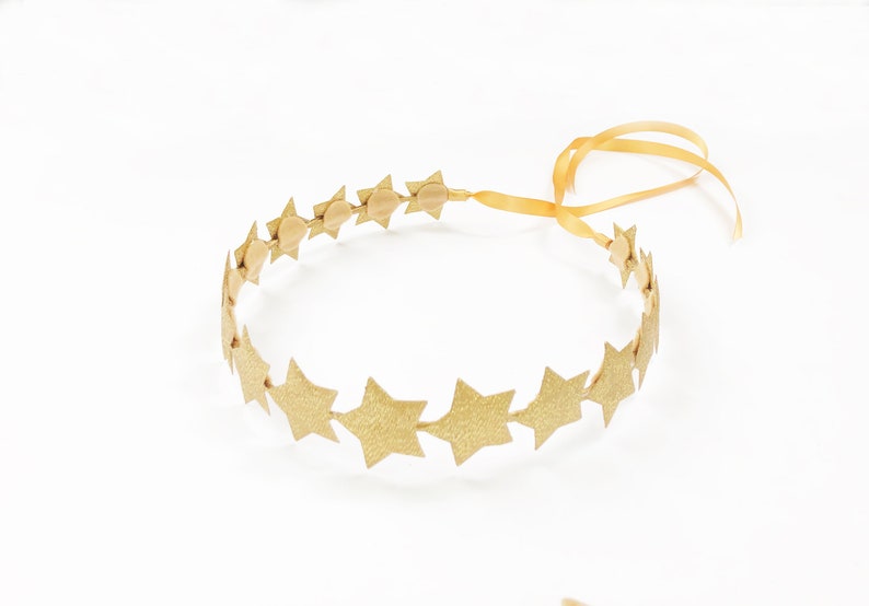 Gold Star Headband, Star Crown, Metallic Gold Star Headpiece, Silver Star Headpiece, Birthday Crown, Costume, LARP, Fourth of July, July 4th image 10