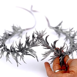Silver Leaf Crown, Headpiece, Silver Leaf Laurel, Hair Garland, Roman, Greek God, Goddess, Toga Costume, Woodland Wedding, Men, Woman