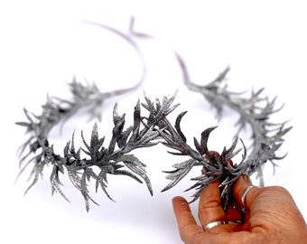 Silver Leaf Crown, Headpiece, Silver Leaf Laurel, Hair Garland, Roman, Greek God, Goddess, Toga Costume, Woodland Wedding, Men, Woman