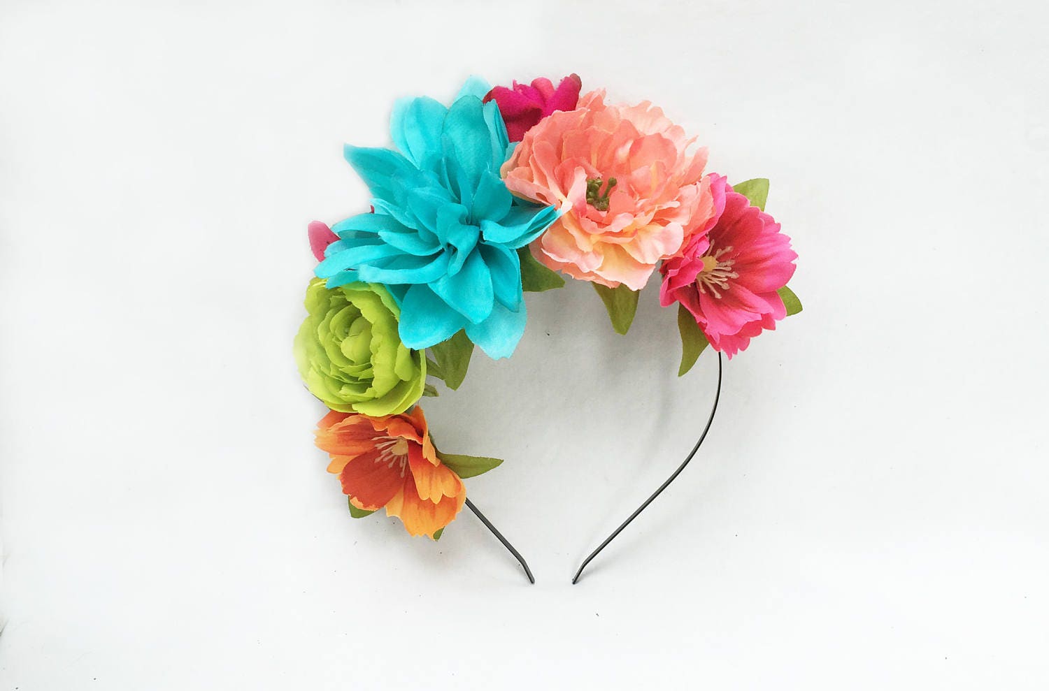 Side Frida Flower Crown Frida Headpiece Kahlo Side Flower Etsy