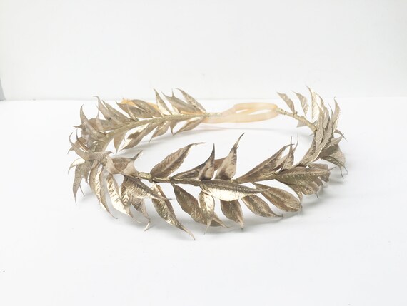 Small Silver Leaf Headband Circlet Laurel Eve Roman Greek God Grecian Goddess