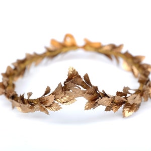 Petite Gold Leaf Headband, Gold Leaf Crown, Garland Wedding Crown, Bridal Headpiece, Greek Leaf Laurel, Toga Costume, Autumn Wedding, Boho, image 2
