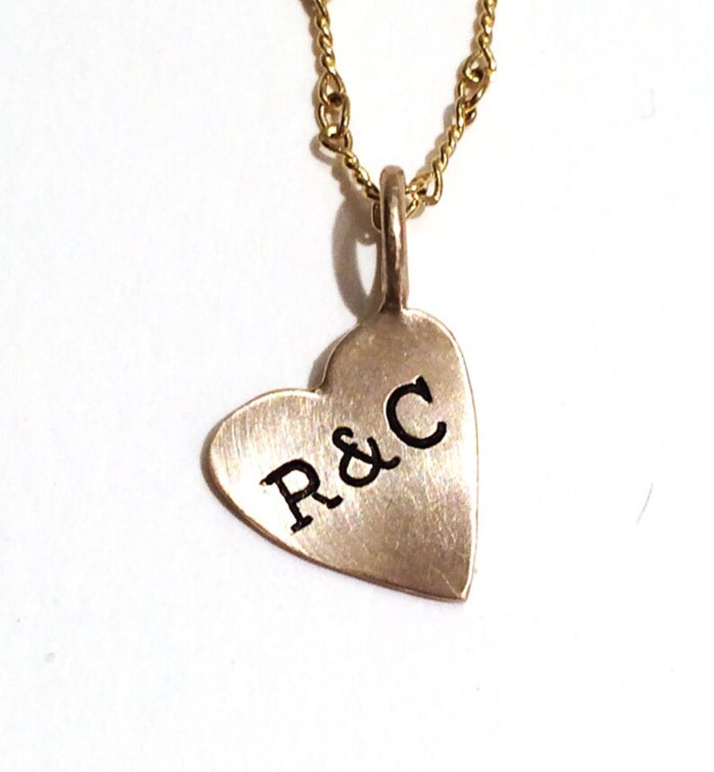 Personalized Engraved Charm Necklace 14k Gold and Sterling Etsy