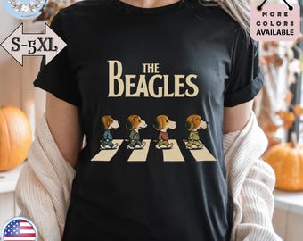 Camiseta The Beagles, Camiseta engraçada para amantes de cães, Camiseta paródia dos Beatles com os Beagles, Presente musical retrô fofo, Camiseta engraçada de banda de animais para pais e mães de cachorros